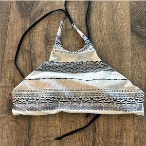 Black and White Halter Bikini Top